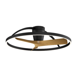 Ceiling Fans - Mantra Nepal II 75cm 32W LED Dimmable Light With Built-In 32W DC Reversible Fan Black/Wood Finish (M9044)