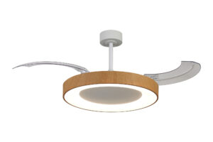 Ceiling Fans - Mantra Niseko Fan L 62cm 40W LED Dimmable Ceiling Light With Built-In 40W DC Fan 2700-5000K White/Wood (M9058)