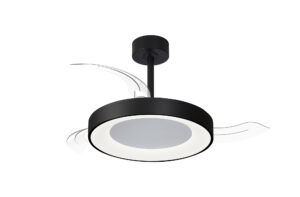 Ceiling Fans - Mantra Niseko Fan S 40cm 45W LED Dimmable Ceiling Light With Built-In 25W DC Fan 2700-5000K Black (M9064)