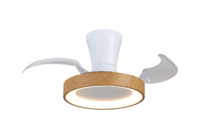 Ceiling Fans - Mantra Niseko Fan XS 33cm 25W LED Dimmable Ceiling Light With Built-In 25W DC Fan 2700-5000K Wood/White (M9090)