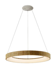 Ceiling Pendants - Mantra Niseko II Ring Pendant 65cm 50W LED 2700K-5000K Tuneable 3760lm & APP Wood (M8575)
