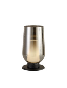 Table Lamps - Mantra Nora Table Lamp 1 Light E27 Black/Black Marble/Chrome Glass With Frosted Inner (M8289)