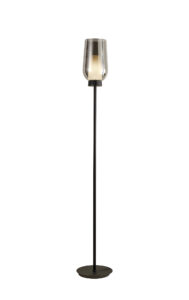 Floor Lamps - Mantra Nora Floor Lamp 1 Light E27 Black/Black Marble/Chrome Glass With Frosted Inner (M8290)