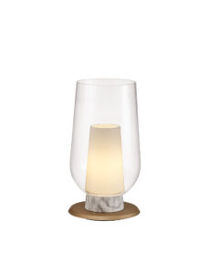 Table Lamps - Mantra Nora Table Lamp 1 Light E27 Gold/White/Clear Glass With Frosted Inner (M8401)