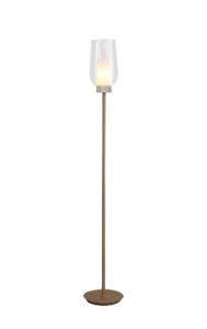 Floor Lamps - Mantra Nora Floor Lamp 1 Light E27 Gold/White/Clear Glass With Frosted Inner (M8402)