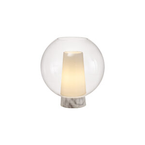 Table Lamps - Mantra Nora Ball Table Lamp 1 Light E27 Gold/White/Clear Glass (M8404)
