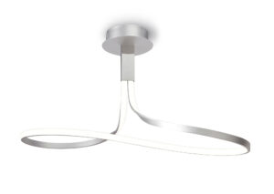 Ceiling Lighting - Mantra Nur Rectangular Semi Flush 40W LED 3000K 3200lm Dimmable Silver/Frosted Acrylic/Polished Chrome (M4995)
