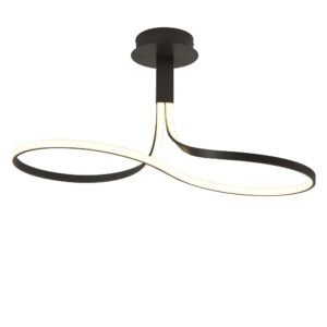 Ceiling Lighting - Mantra Nur Brown Oxide Rectangular Semi Flush 40W LED 2800K 3200lm Frosted Acrylic/Brown Oxide (M5360)