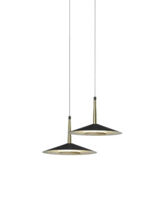 Ceiling Pendants - Mantra Orion 2 Light Linear Pendant 16W LED 3000K 1180lm Black /Antique Brass (M7306)