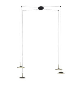 Ceiling Pendants - Mantra Orion 4 Light Linear Pendant 32W LED 3000K 1770lm Black /Antique Brass (M7307)