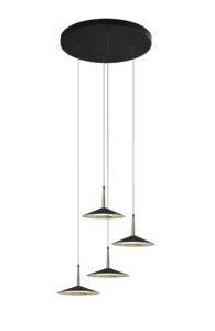Ceiling Pendants - Mantra Orion 50cm 4 Light Round Pendant 32W LED 3000K 2360lm Black/Antique Brass (M7476)