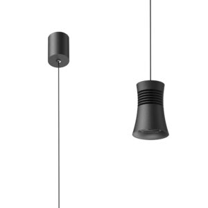 Ceiling Pendants - Mantra Pagoda 5.5cm Pendant 12.5W LED 4000K 1050lm Black (M7787)