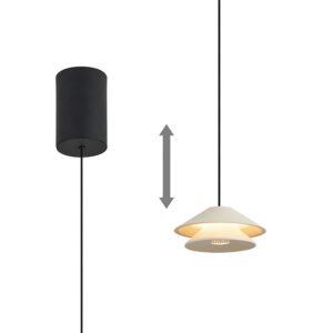 Ceiling Pendants - Mantra Piccola 13cm Rise & Fall Pendant 5W LED 3000K 550lm White (M9030)