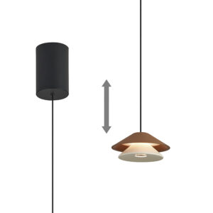 Ceiling Pendants - Mantra Piccola 13cm Rise & Fall Pendant 5W LED 3000K 550lm Brown (M9031)