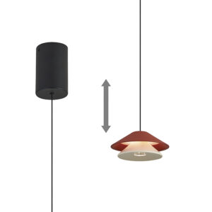 Ceiling Pendants - Mantra Piccola 13cm Rise & Fall Pendant 5W LED 3000K 550lm Orange (M9032)