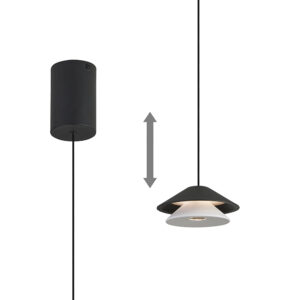 Ceiling Pendants - Mantra Piccola 13cm Rise & Fall Pendant 5W LED 3000K 550lm Black (M9033)