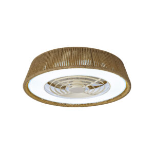 Ceiling Fans - Mantra Polinesia Rope 57.5cm 55W LED Dimmable Ceiling Light With Built-In 25W DC Reversible Fan Beige (M8230)