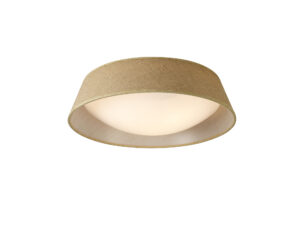 Ceiling Lighting - Mantra Sabina 43.5cm Ceiling 3 x E27 (Max 20W) Brown Linen Shade/White Acrylic (M6413)