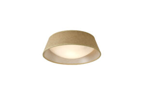 Ceiling Lighting - Mantra Sabina 31cm Ceiling 2 x E27 (Max 20W) Brown Linen Shade/White Acrylic (M6414)
