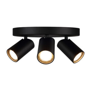 Spotlights - Mantra Sal 25cm Round 3 Light Spotlight GU10 Matt Black (M7962)