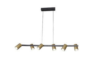 Ceiling Pendants - Mantra Sal 6 Light Linear Pendant Spotlight GU10 Satin Gold/Matt Black (M8486)