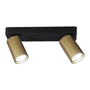 Spotlights - Mantra Sal Linear 2 Light Spotlight GU10 Satin Gold/Matt Black (M8489)