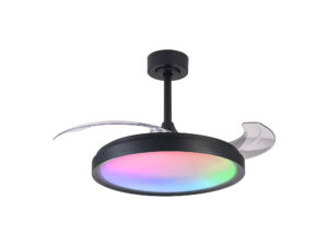 Ceiling Fans - Mantra Siberia 50W LED Dimmable White/RGB Ceiling Light With Built-In 30W DC Fan 3000-6500K Black (M8759)