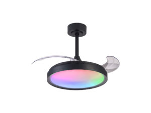 Ceiling Fans - Mantra Siberia Mini 40W LED Dimmable White/RGB Ceiling Light With Built-In 28W DC Fan 3000-6500K Black (M8761)