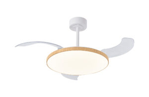 Ceiling Fans - Mantra Slim Fan 50cm 50W LED Dimmable Ceiling Light With Built-In 30W DC Fan 2700-5000K Wood (M9007)
