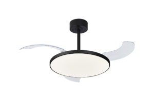 Ceiling Fans - Mantra Slim Fan 50cm 50W LED Dimmable Ceiling Light With Built-In 30W DC Fan 2700-5000K Black (M9055)