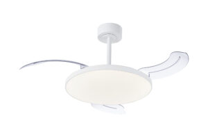 Ceiling Fans - Mantra Slim Fan Mini 40cm 45W LED Dimmable Ceiling Light With Built-In 25W DC Fan 2700-5000K White (M9008)