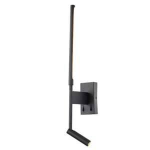 Wall Lighting - Mantra Torch Wall + Reading Light 6W + 3W LED 3000K 592lm Total Individually Switched Sand Black (M6703)