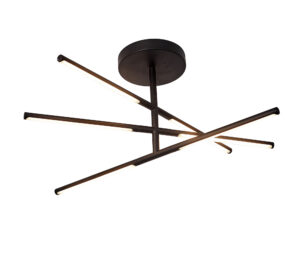 Ceiling Lighting - Mantra Torch 73cm Semi Flush 36W LED 3000K 2850lm Sand Black (M6828)