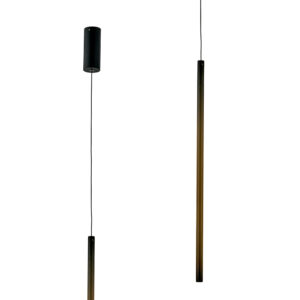 Ceiling Pendants - Mantra Torch 5cm Vertical Pendant 11W LED 3000K 900lm Sand Black (M8483)