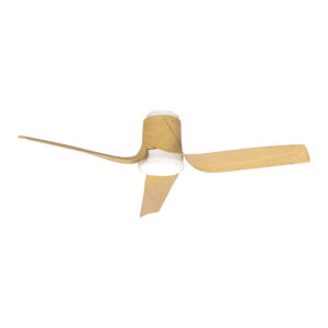 Ceiling Fans - Mantra Ushuaia 133cm 30W LED Dimmable Ceiling Light With Built-In 35W DC Fan 2700-5000K White/Wood (M8719)