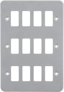 Metal Clad - Knightsbridge Metalclad 12G grid faceplate - Powder-coated Silver/Grey (GDFP0012M)