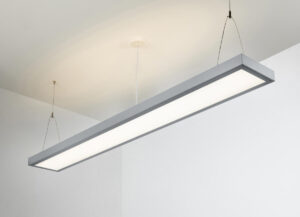 ML Accessories - Knightsbridge 230V IP20 55W LED Suspended Emergency Direct/Indirect Grey Luminaire (SUR5LEDIEMG)