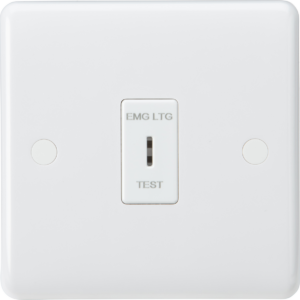 Curved Edge - Knightsbridge 10AX 1G DP Key Switch "EMG LTG TEST" (CU1000DPK)