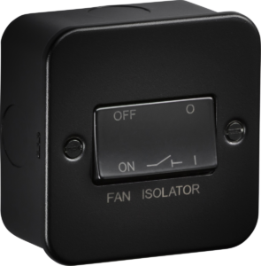 Metal Clad - Knightsbridge Metalclad 10A Fan Isolator Switch - Textured Sand Black Finish (M1100TB)