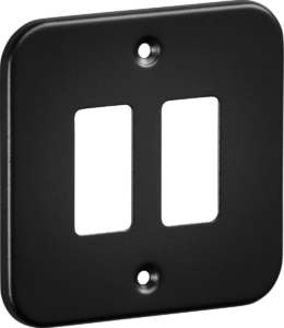 Metal Clad - Knightsbridge 2G Metalclad Grid Faceplate - Textured Sand Black Finish (GDFP002TB)