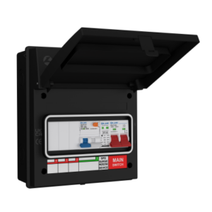 Live Electrical 8-Way EV Garage Unit 100A w/SPD 1P+N Black