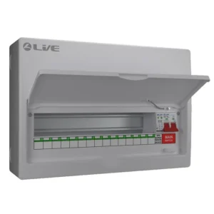 Live Electrical Consumer Unit 18 Mod 100A & 20/40kA SPD 15 Way