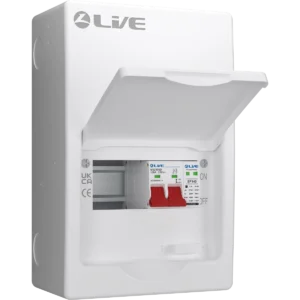 Live Electrical Consumer Unit 4 Mod 100A Sw & 20/40kA SPD 1 Way