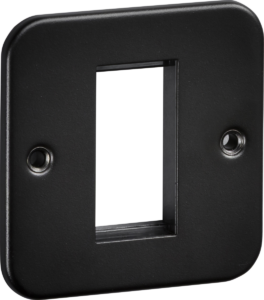 Knightsbridge Metalclad 1G Modular Faceplate Sand Black