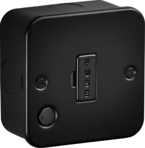 Knightsbridge Metalclad 13A Unswitched Fused Spur /w Flex Outlet Sand Black