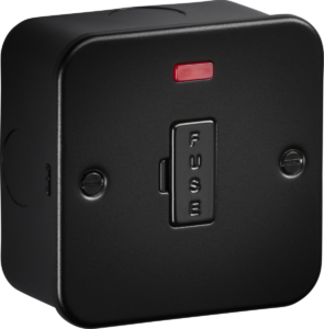 Knightsbridge Metalclad 13A Unswitched Fused Spur /w Neon Sand Black