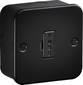 Knightsbridge Metalclad 13A Unswitched Fused Spur Sand Black