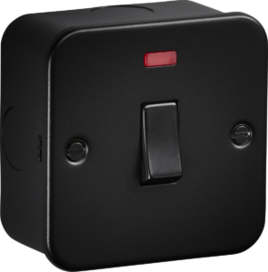 Knightsbridge Metalclad 45A 1G DP Switched /w Neon Sand Black