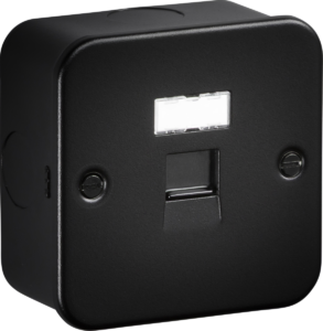 Knightsbridge Metalclad UTP CAT6a RJ45 Network Outlet Sand Black