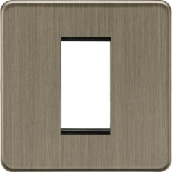 Knightsbridge Screwless 1G Modular Faceplate Antique Brass